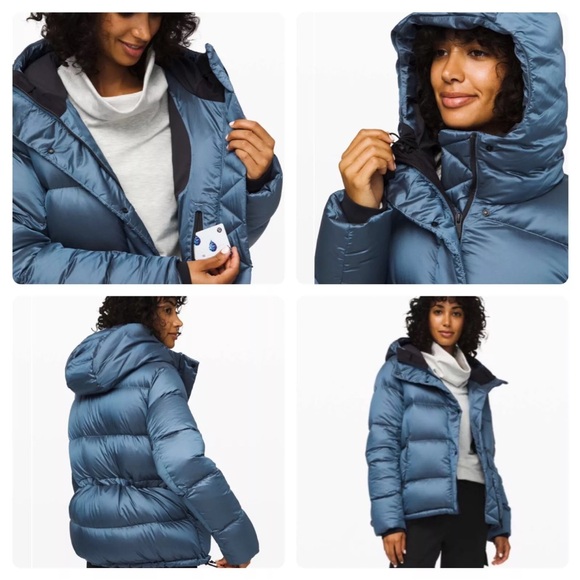 Lululemon GOOSE DOWN Wunder Puff Jacket Blue Sz 8 - Picture 5 of 13